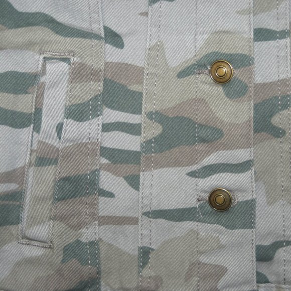 NWT TIME AND TUE Camouflage Military Denim Jacket - Picture 4 of 6
